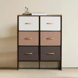 포미즈 패브릭 3단 6칸 서랍장 수납장