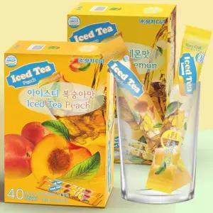 [공식판매점] 모카 아이스티 복숭아 레몬 40T+40T 에이드 비타민 함유 스틱 분말