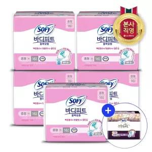쏘피 바디피트 볼록맞춤 중형 16P 5개(총 80입) + 쏘피 순한면 슈퍼롱 3P