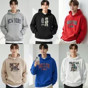 국내제작 기모 특양면 후드 M~2XL 남여공용 빅사이즈 맨투맨 남성 남자 기모 티셔츠 빅사이즈 긴팔티 후드 커플 여성 여자 오버핏 루즈핏