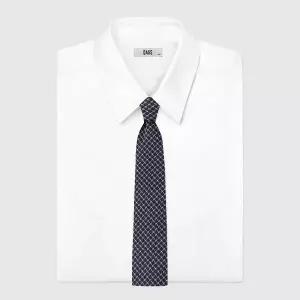 [닥스](의정부점)[26SS] 실크혼방 큐빅 패턴 올오버 넥타이 네이비 레드 2종 택1