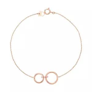 [모아르] 14K 팔찌 체인 금팔찌 투 라운드 큐빅