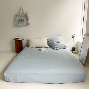 쁘리엘르 컬러샌드 60수 순면 매트리스커버, Q, 스카이, 1개