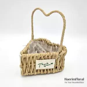 PE 왕골바구니 하트 소 DMS46/비누꽃바구니 재료