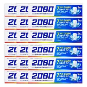 애경 2080 컴플리트액션 치약 쿨민트향 120g 3개입 X 6개