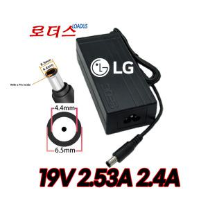 LG 27MK430H 27MP500W 27MT77W 32QK500C 32qk500-cb 27UK600-W 모니터전용 19V 2.53A국산어댑터(6.5xpin)