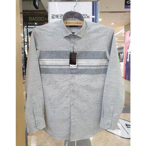 [Roberta di Camerino][로베르따디까메리노] 면ㆍ폴리혼방  가로 블럭  슬림핏셔츠  RM5-251-3 (P002742...