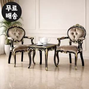 솔라 엔틱 마호가니원목 부부테이블세트 고급 거실 안방 침실 커피 티 탁자