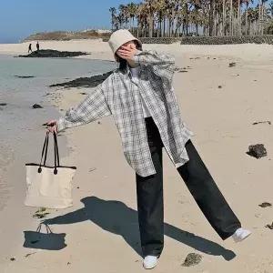 핫핑 [스테디셀러] 버닛 루즈핏 여름 체크셔츠