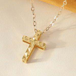 14K 18K 목걸이 45cm 크로스 여성 패션 핑크골드 십자가 금목걸이