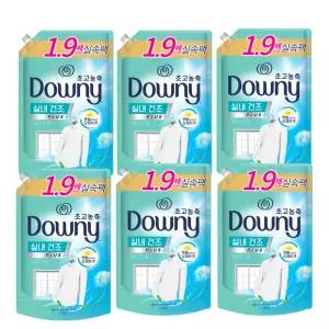 다우니 섬유유연제 엑스퍼트 실내건조 프레시 클린 리필 1.35L 6개