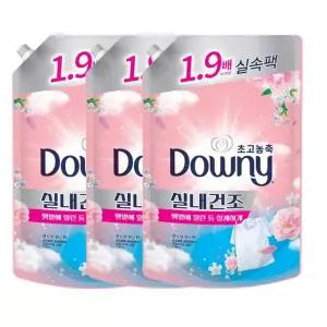 다우니 실내건조 초고농축 섬유유연제 플로럴 블로썸 리필 1.35L 3개