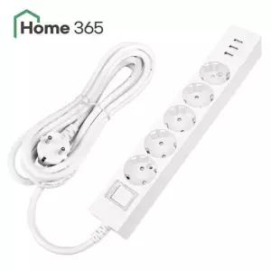 홈365 국산 USB 멀티탭 과부하차단 5구 3m / 고속충전 3포트
