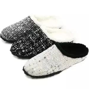 [오노마] ONM 겨울 방한 트위드 털슬리퍼 퍼안감 실내화 사무실