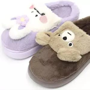 [오노마] ONM 캐릭터 털슬리퍼 남여 털실내화 겨울 방한 슬리퍼 2색