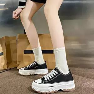 [오노마] ONM 여자 캐주얼 통굽 캔버스 스니커즈 단화 키높이운동화