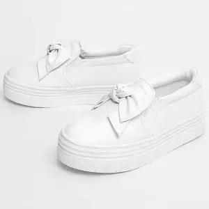 [오노마] ONM 여성 리본 밴딩 슬립온 발편한 키높이 스니커즈 통굽