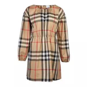 [롯데백화점]버버리 [라벨루쏘] 여아 체크 스트레치 코튼 원피스 8069100 C KG2 SAVANNAH CHK A7028 (12-14
