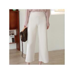 [캣츠원피스]키작녀바지 밴딩 8부 스판 와이드팬츠