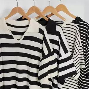 핫핑 [2버전] 룰라 스트라이프 루즈핏 반팔니트