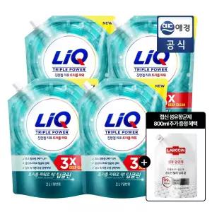 리큐 진한겔 딥클린 트리플 파워 세탁세제 2L x 4개 (일반/드럼) + 랩신 섬유향균제 800ml GIFT