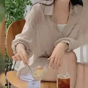 핫핑 [살안타템] 무드업 썸머 루즈핏 긴팔셔츠