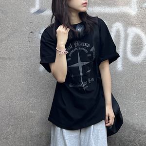 여성 모르간 반팔 티셔츠 여자 여름 반팔티 루즈핏 빅사이즈 롱티셔츠