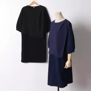 빅사이즈 406 마가렛쉬폰배색원피스 DMND845