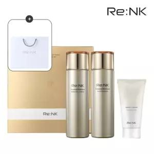 [선물세트][리엔케이] 주름개선 에센셜 모이스처 리바이탈 스킨케어 세트(스킨+에멀젼+클렌징폼)+쇼핑백