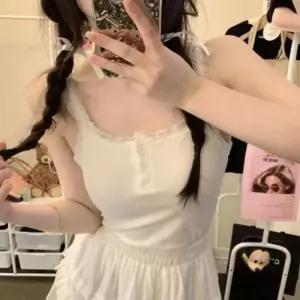 ONM 쿨샵 여성 레이스 슬림나시티 캡내장 이너 민소매티