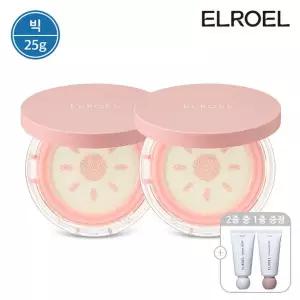 [엘로엘][빅] 엘로엘 피치 핑크 톤업 팡팡 빅 선쿠션 25g 본품 2개+크레마 핸드크림
