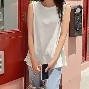 핫핑 코넬라 라운드 링클 베이직 나시블라우스