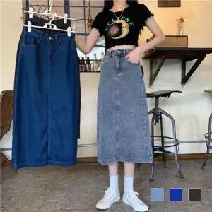 ONM 모임 빅사이즈여성의류 미커트 밴딩 롱스커트 롱