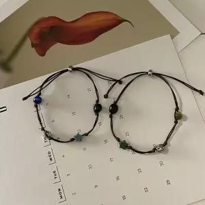 [하프클럽/]여자 캣츠아이 원석 슬림 실 2type 팔찌