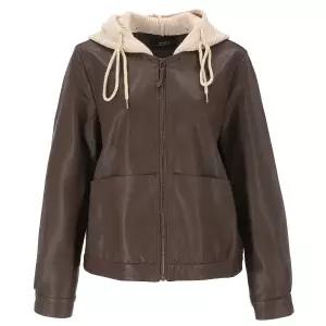 [롯데백화점]abfz 후드 레이어드 스타일 레더 재킷APY4HL02J