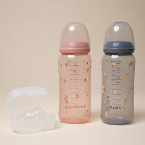 [그린맘][컬러세트] PP 컬러 슬림형 젖병240ml2개 아이쏙2개(케이스)