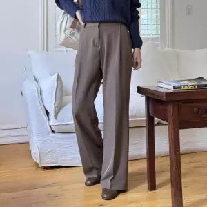 빅사이즈 410 데미앞주름와이드롱팬츠 DCAT060