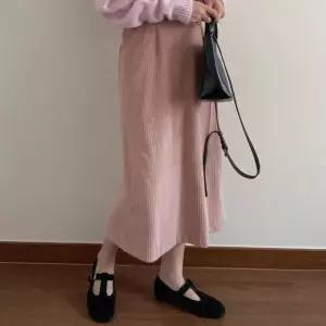 빅사이즈 410 골덴뒤트임롱스커트 DCRN360