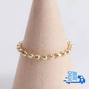 14K 컷팅 볼 체인 금 반지