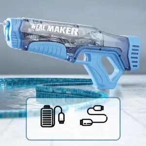 유니커블 투명 고압 물총 충전식 전동 샷건 너프 워터건 페스티