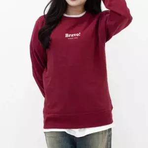 [험블스튜디오] 여자 맨투맨 봄 가을 버건디 티셔츠