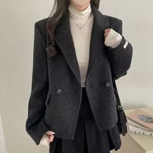 ONM 더블버튼 모직코트 소매끝 택 직장인 스타일리쉬