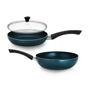 리벤스 프리미엄 IH 인덕션 후라이팬 3종 세트(팬 28+웍28+유리뚜껑)