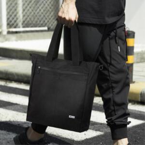 주말나들이 사각 지퍼포켓 튼튼 남자에코백 데일리 대학생 텀블러