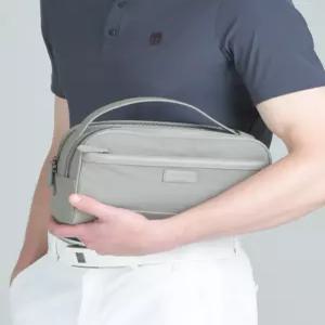 닥스 골프 25SS [PREMIUM] 카키 경량 나일론 2-POCKET 파우치 DGGF5E203K1