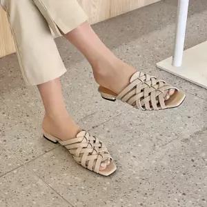 [롯데백화점]소보 엘쥬르 소가죽 멧쉬 뮬 슬리퍼 2cm