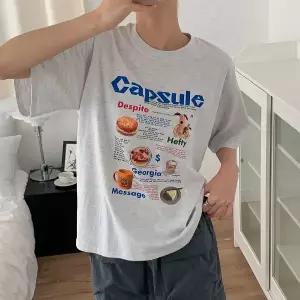 여성 프린팅 면 반팔 티셔츠 스트릿 박스티 -WTS0747- 여름