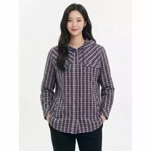 [하프클럽/크로커다일레이디]네이비 후드넥 레트로 체크 셔츠 CLBMBL210