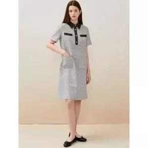 [하프클럽/더아이잗](더아이잗) 데님 배색 트위드 H라인 원피스 IR4M0OP751