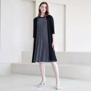 쉬폰 숄카라 플리츠 롱 재킷_YJ04WQPCT01